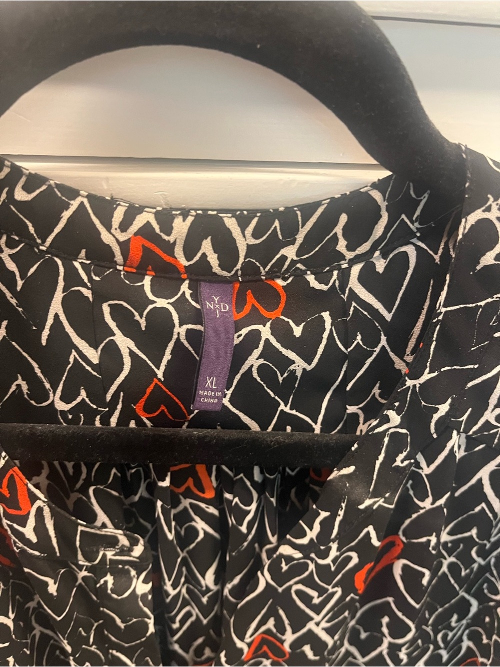 Kids Black Heart Print Dress with Red Accents